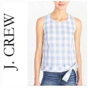 J Crew Tie Gingham Top